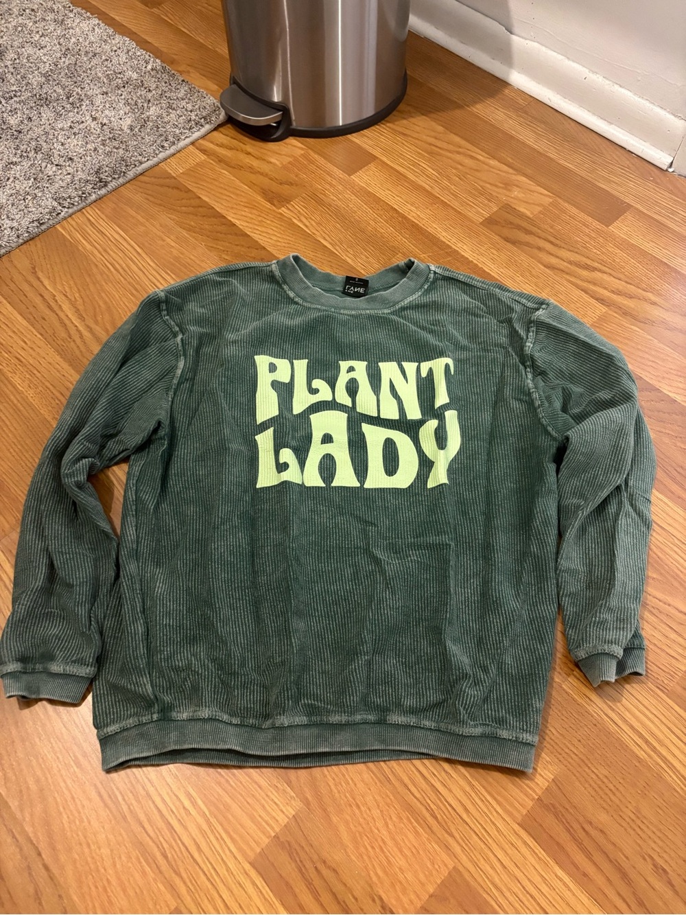 Corduroy 'Plant Lady' Sweatshirt in Forest Green